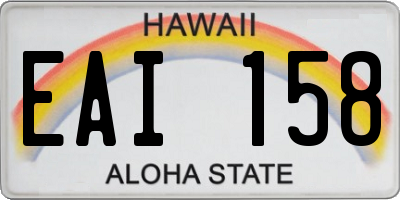 HI license plate EAI158