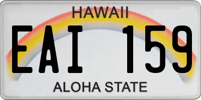 HI license plate EAI159