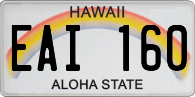 HI license plate EAI160