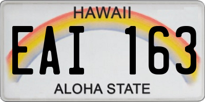 HI license plate EAI163