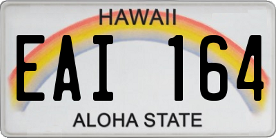 HI license plate EAI164