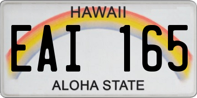 HI license plate EAI165