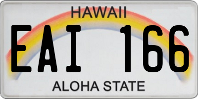 HI license plate EAI166