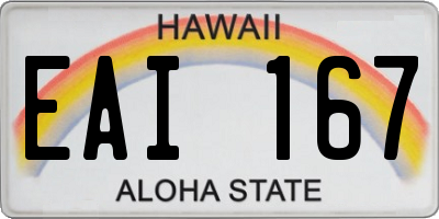 HI license plate EAI167