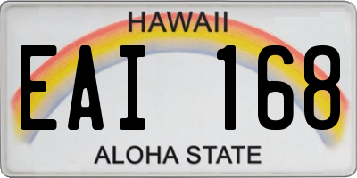 HI license plate EAI168