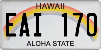 HI license plate EAI170