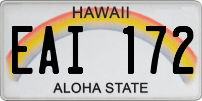 HI license plate EAI172