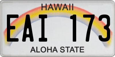 HI license plate EAI173