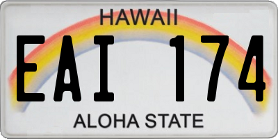 HI license plate EAI174