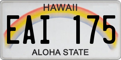 HI license plate EAI175