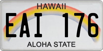 HI license plate EAI176