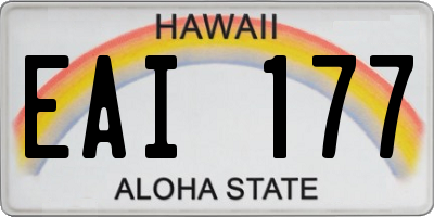 HI license plate EAI177