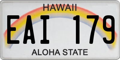 HI license plate EAI179