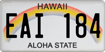 HI license plate EAI184