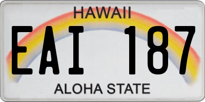 HI license plate EAI187