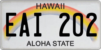 HI license plate EAI202