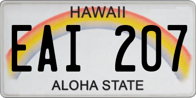 HI license plate EAI207