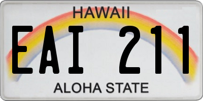 HI license plate EAI211