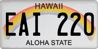 HI license plate EAI220