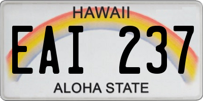 HI license plate EAI237