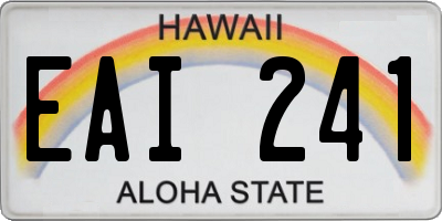 HI license plate EAI241