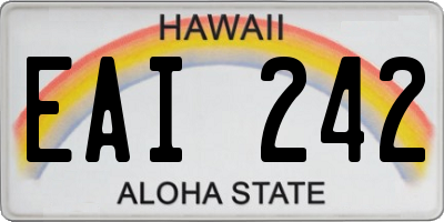 HI license plate EAI242