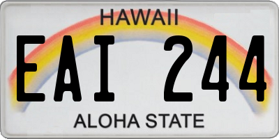 HI license plate EAI244