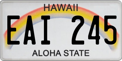 HI license plate EAI245