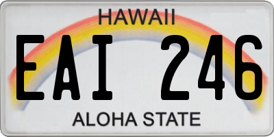 HI license plate EAI246