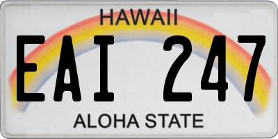 HI license plate EAI247