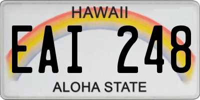 HI license plate EAI248