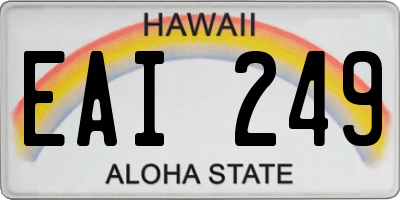 HI license plate EAI249