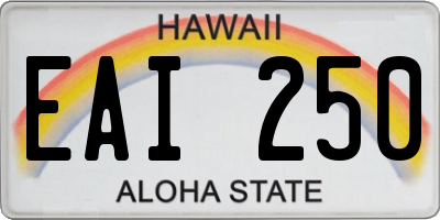 HI license plate EAI250