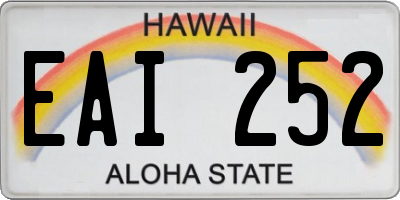 HI license plate EAI252