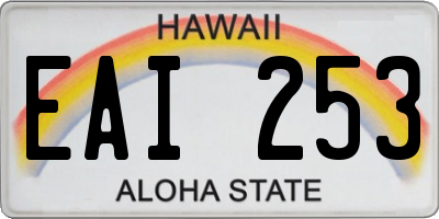 HI license plate EAI253