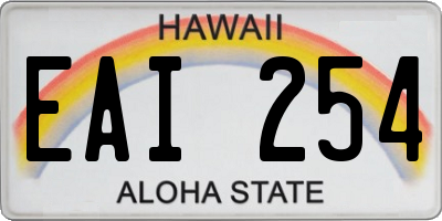 HI license plate EAI254