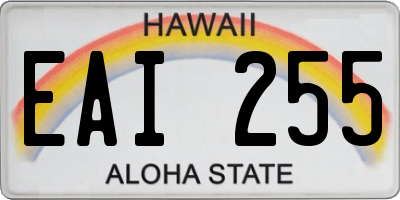 HI license plate EAI255