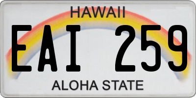 HI license plate EAI259