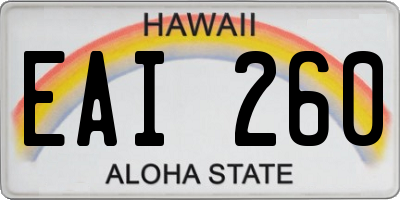 HI license plate EAI260