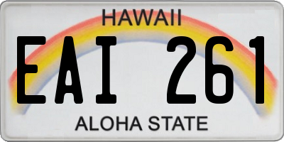 HI license plate EAI261