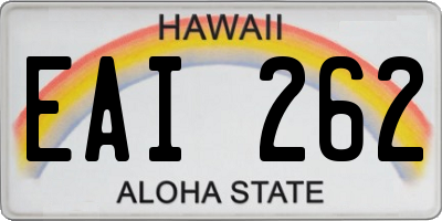 HI license plate EAI262