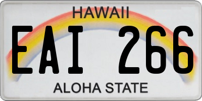 HI license plate EAI266