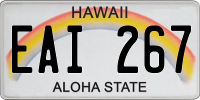 HI license plate EAI267