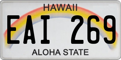 HI license plate EAI269