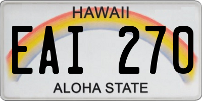 HI license plate EAI270