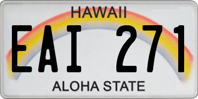 HI license plate EAI271