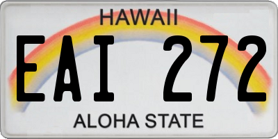 HI license plate EAI272