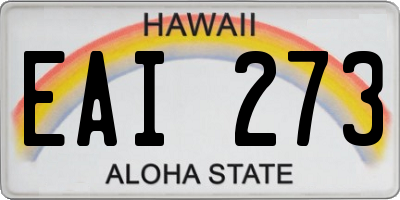 HI license plate EAI273