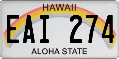 HI license plate EAI274