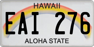 HI license plate EAI276